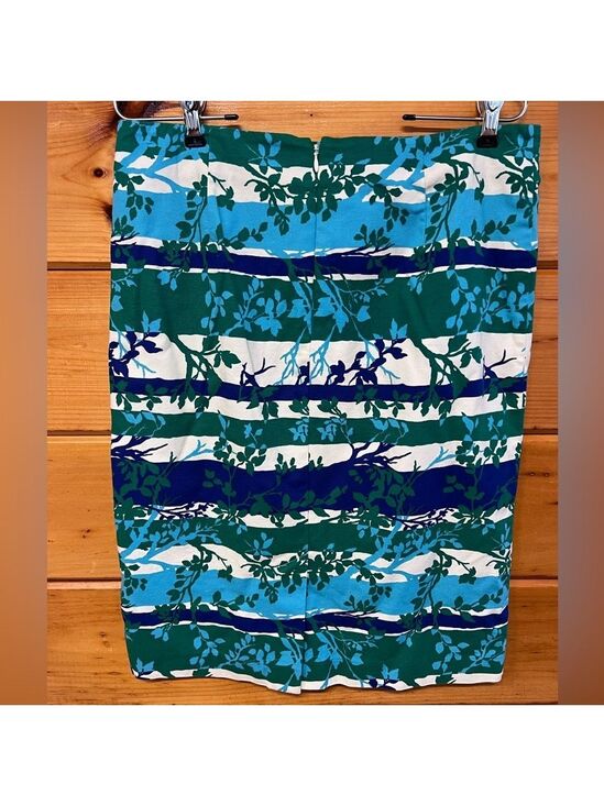Talbots Dresses & Skirts - Art Talbots Women’s Lined Colorful Stretchy Midi Floral Chic Cotton Skirt 10